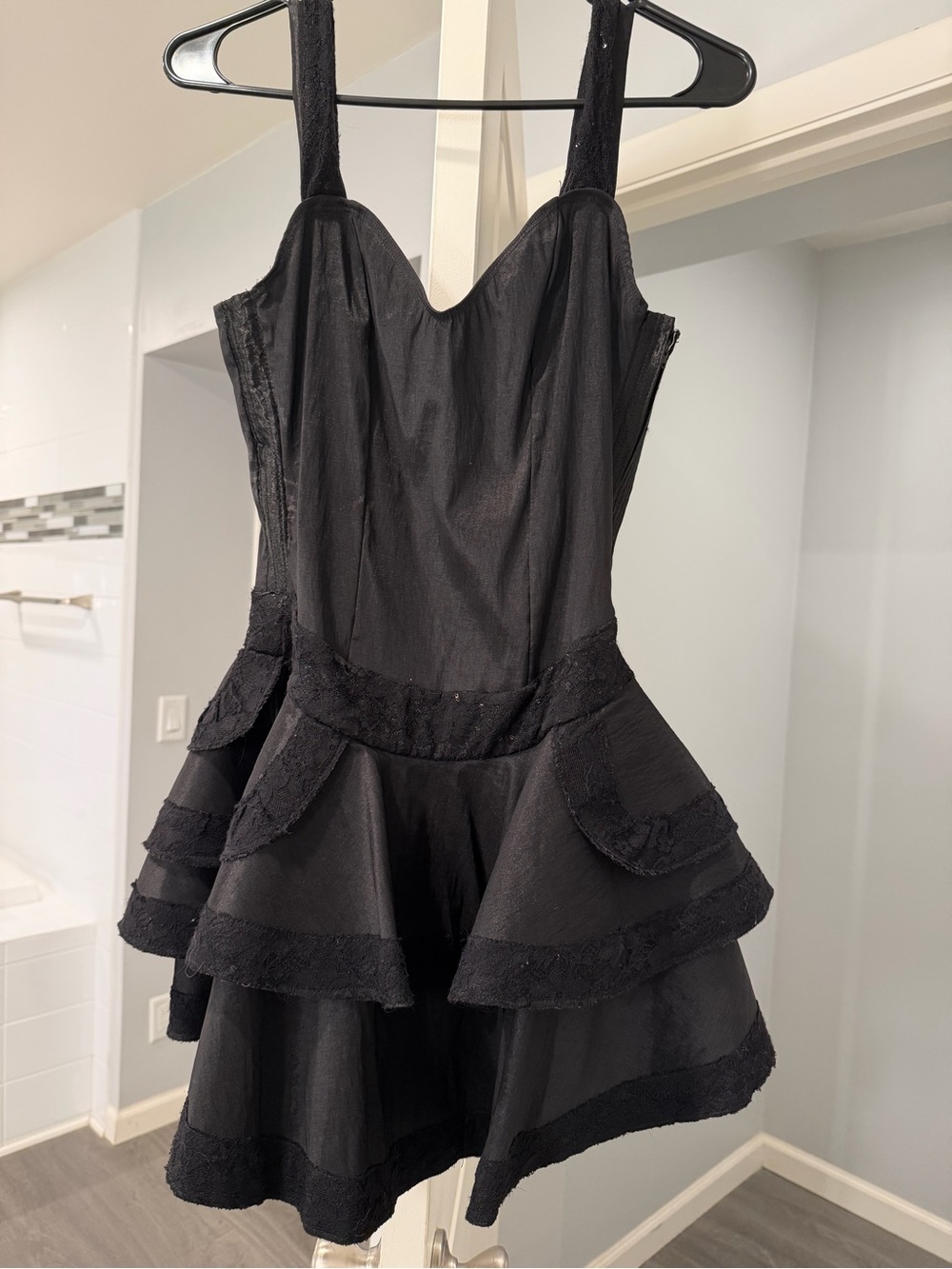 Y2K thrifted mini tiered dress